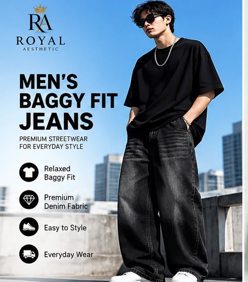 Men’s Baggy Fit Jeans – Premium Streetwear